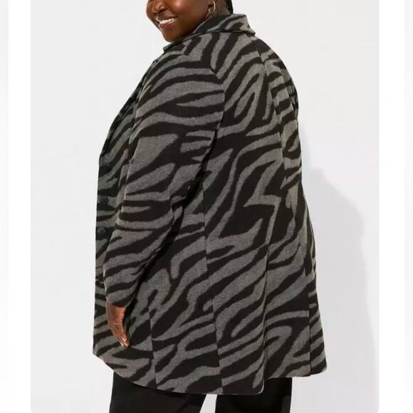 Torrid Grey Tiger Wave Jacquard Blazer Style Coat 2X NWT 40995116 - Picture 2 of 16
